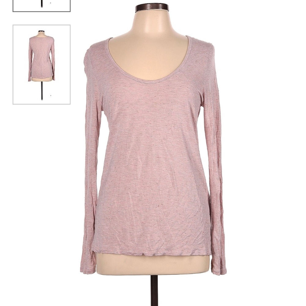 Banana Republic Ballet Pink Sparkle Scoop Neck Long Sleeve Tunic Barbiecore